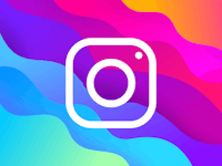 the instagram logo on a colorful background